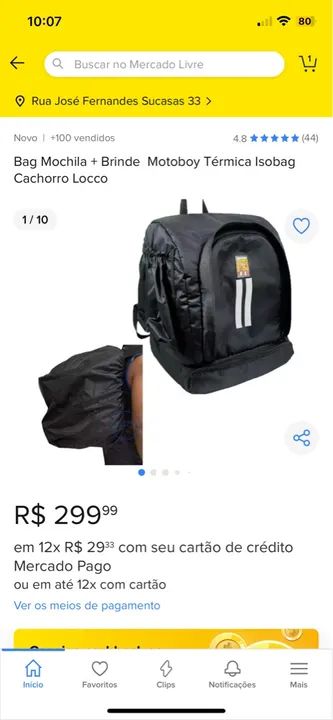 Mochila Térmica Isobag Motoboy Cachorro Locco
