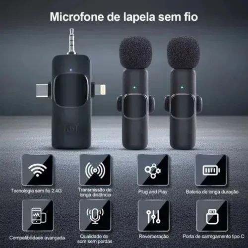 Microfone De Celular Duplo Profissional 3 In 1 Wireless Top - Foto 3