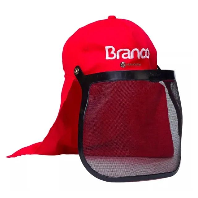 Boné Roçador e Protetor de Nuca Vermelho Branco - Foto 2