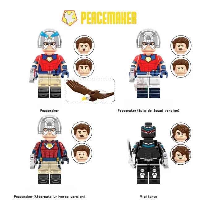 Blocos de montar Peacemaker o Pacificador minifigures de coleção miniatura Eagle Vigilante
