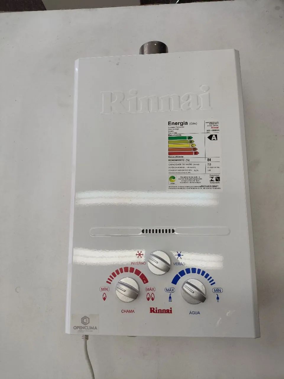 Aquecedor de água a gás Rinnai - reu 600 br fe 7 litros