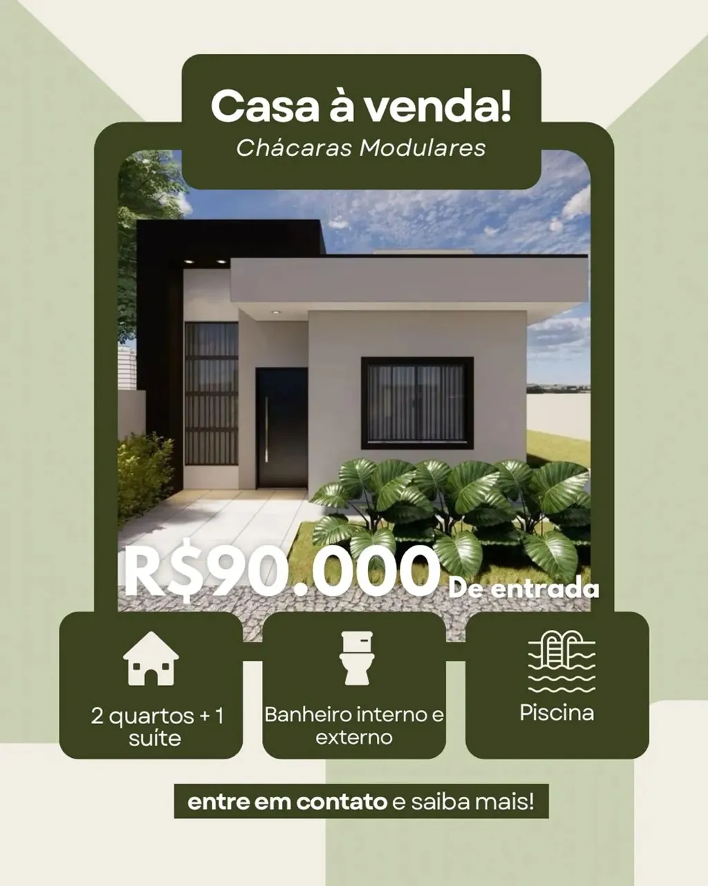 CASA MODULAR NA PLANTA PRÓXIMO A REPRESA R$90 MIL DE ENTRADA