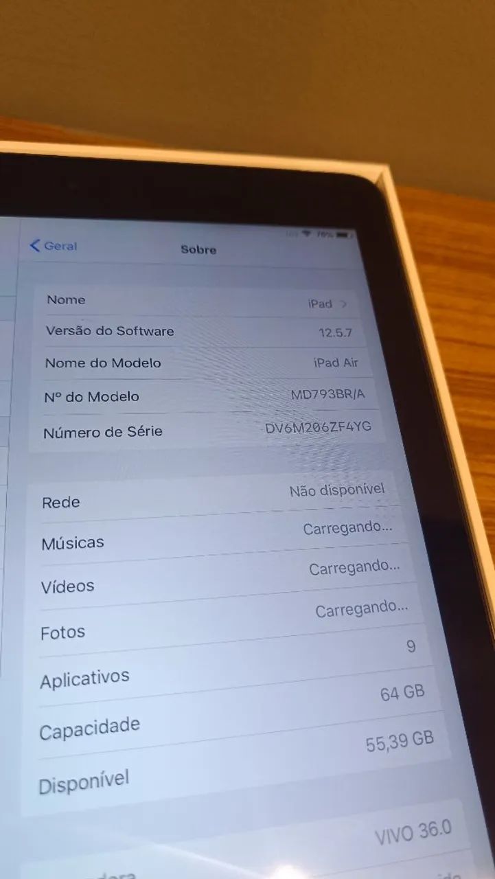 Apple iPad Air 64GB (A1475) - Tela Retina - Wi-Fi/4G - Foto 4