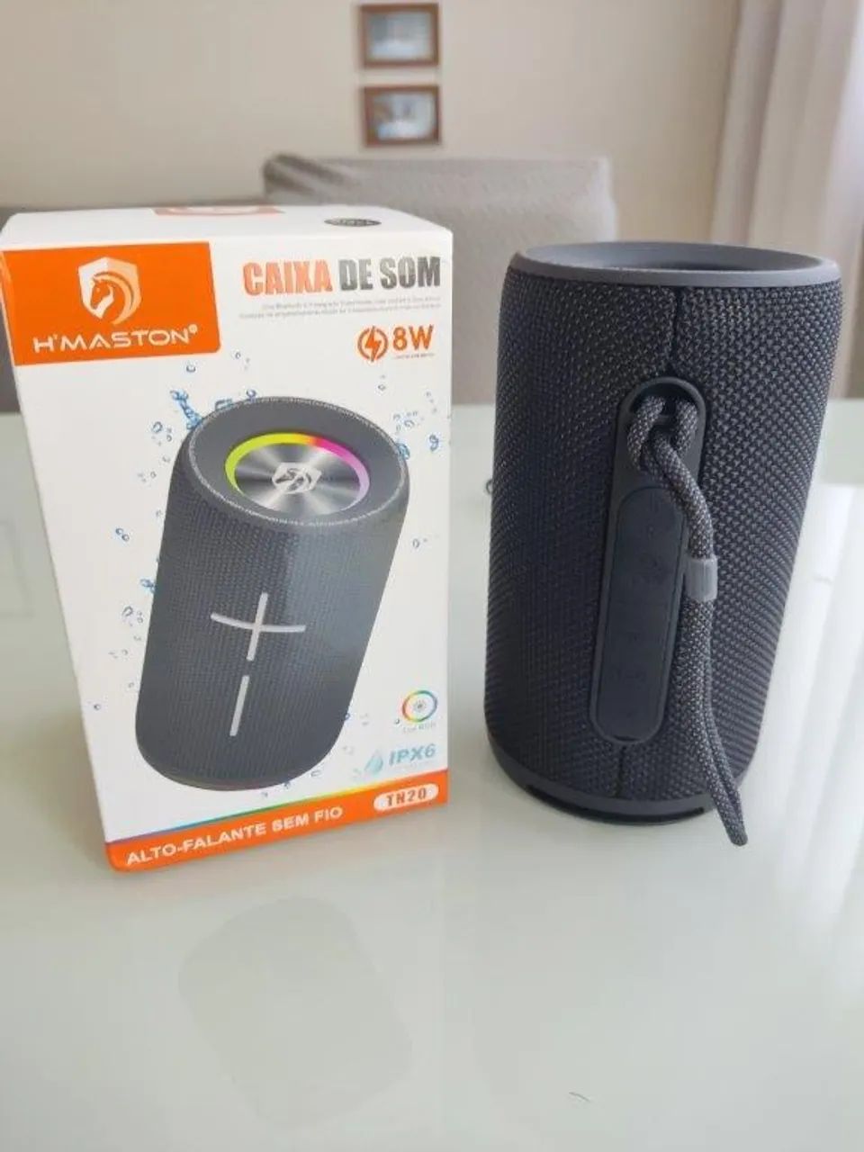Caixa Som USB Bluetooth Prova D'água com LED RGB TN20 - Foto 4