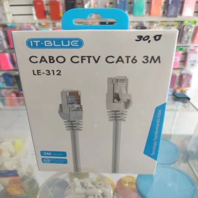 Cabo Cftv Cat 6 com 3 Metros 