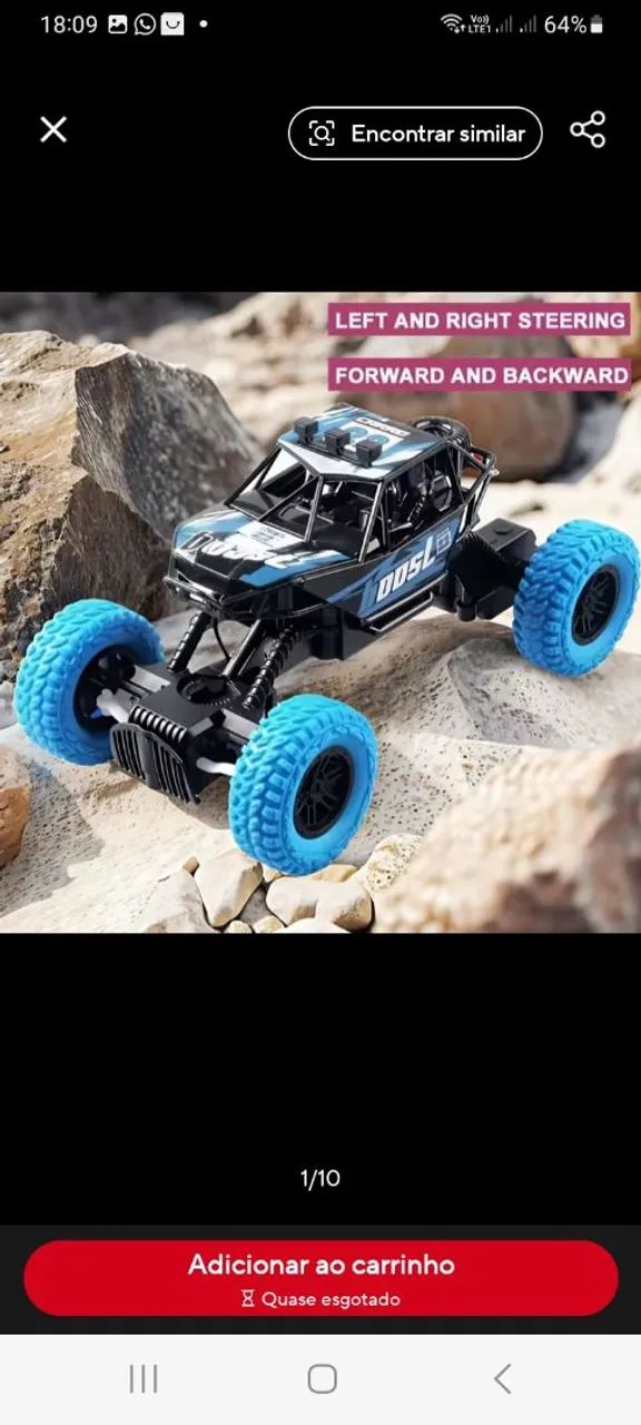 Carro de Controle Remoto 4x4 Off-Road