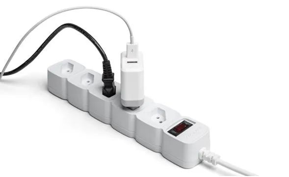 Filtro de Linha (3 Metros) Protetor Eletrônico 5 Tomadas Intelbras Branco *ENTREGA GRÁTIS* - Foto 2