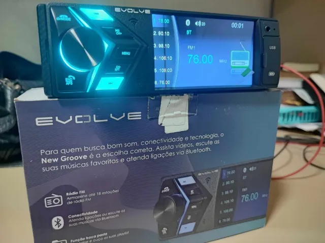 Mp5 Player Evolve Bluetooth Entrada Para Camera de Ré