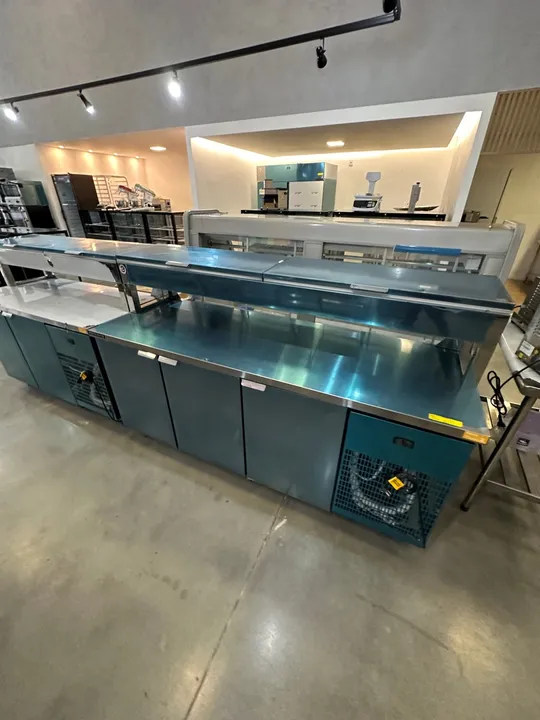 Balcão Refrigerado 2 metros c/condimentadora 3 Portas inox