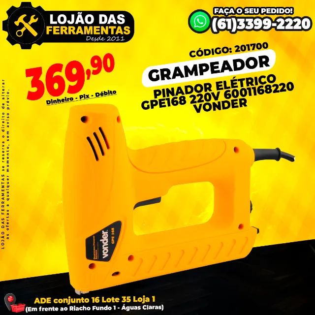 Grampeador Pinador Elétrico GPE168 220v 6001168220 Vonder