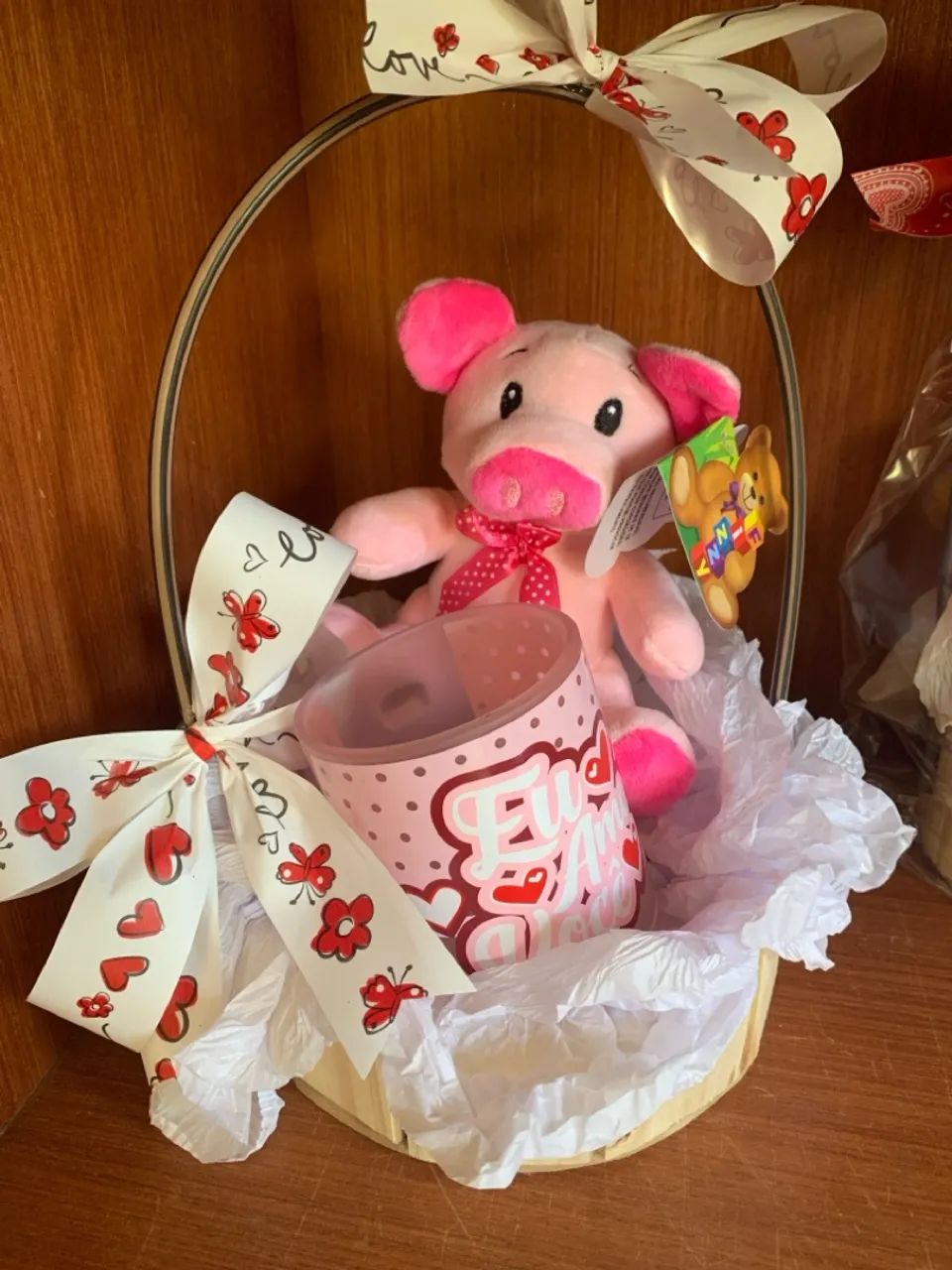 Pelúcia de Elefante Rosa com Caixa de Presente - Foto 3