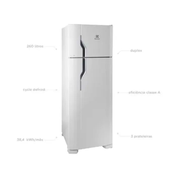 Geladeira/Refrigerador Electrolux Cycle Defrost Duplex Branco 260L DC35A