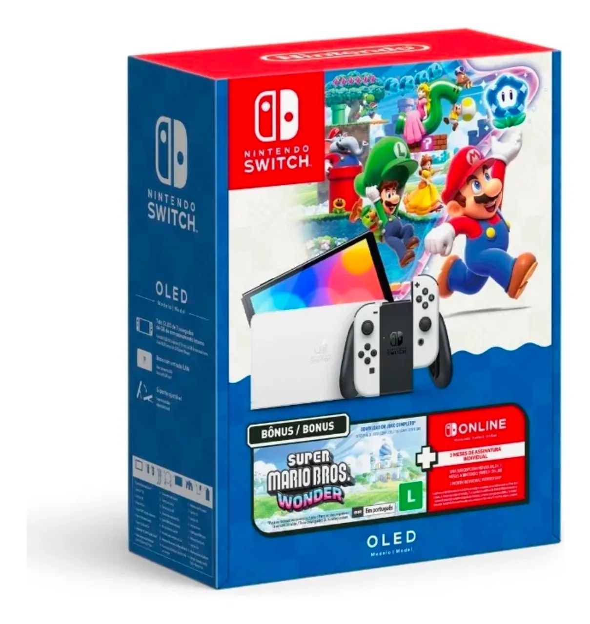 Nintendo Switch OLED 64gb + Kit Completo de Acessórios + Caixa