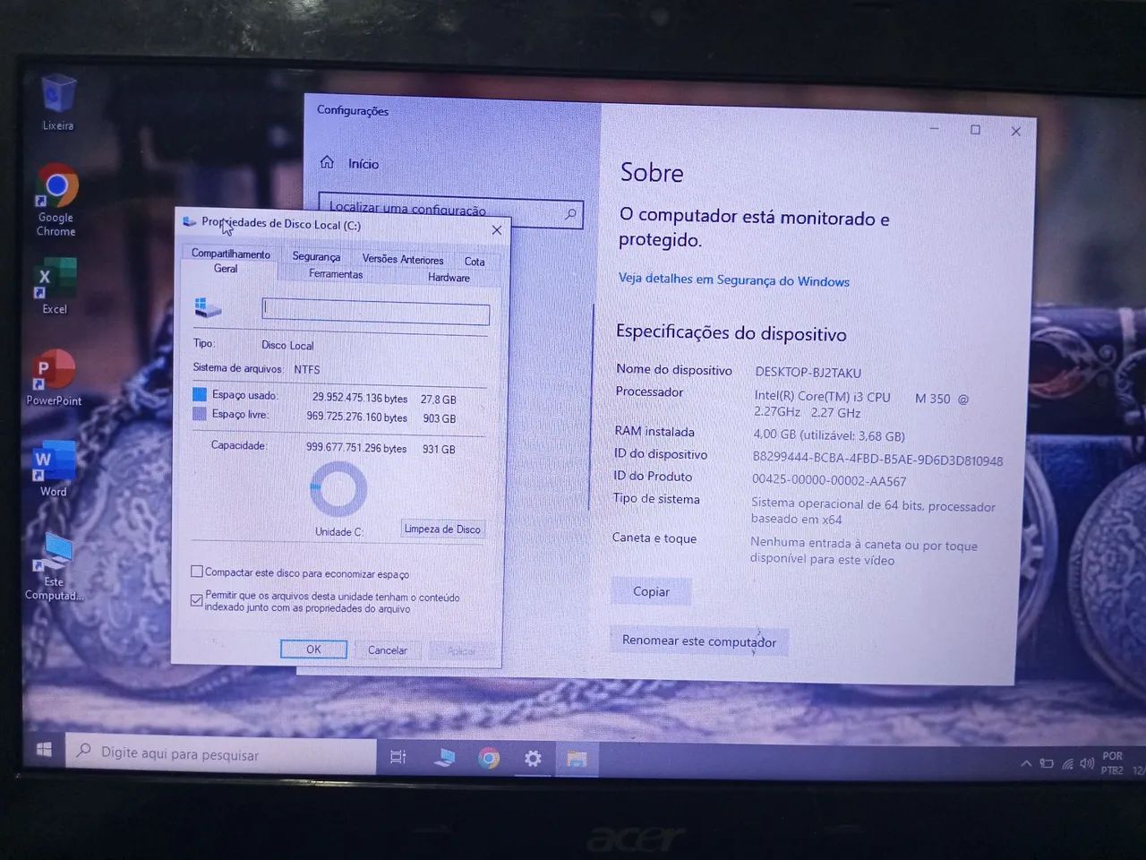 Notebook Acer i3 com 4gb memória, teclado novo, carregador original. - Foto 2