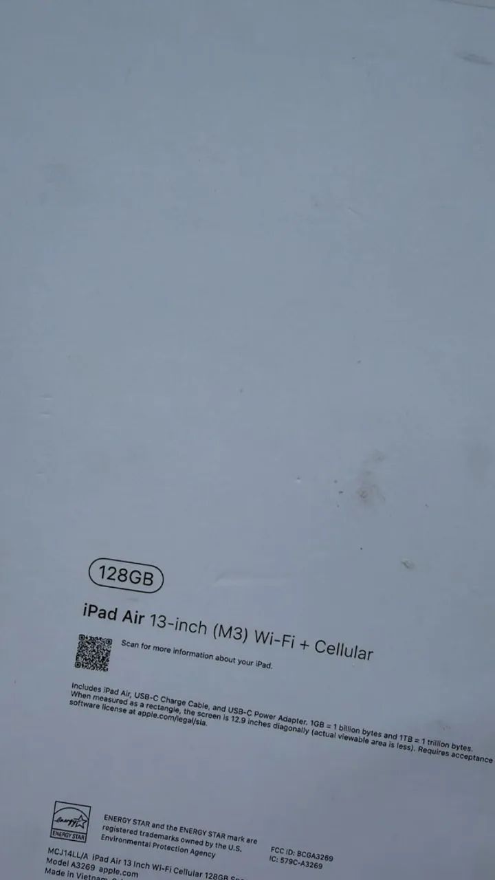 IPad Air 13' M3 128gb cell + wifi cx aberta p/ teste - Foto 2
