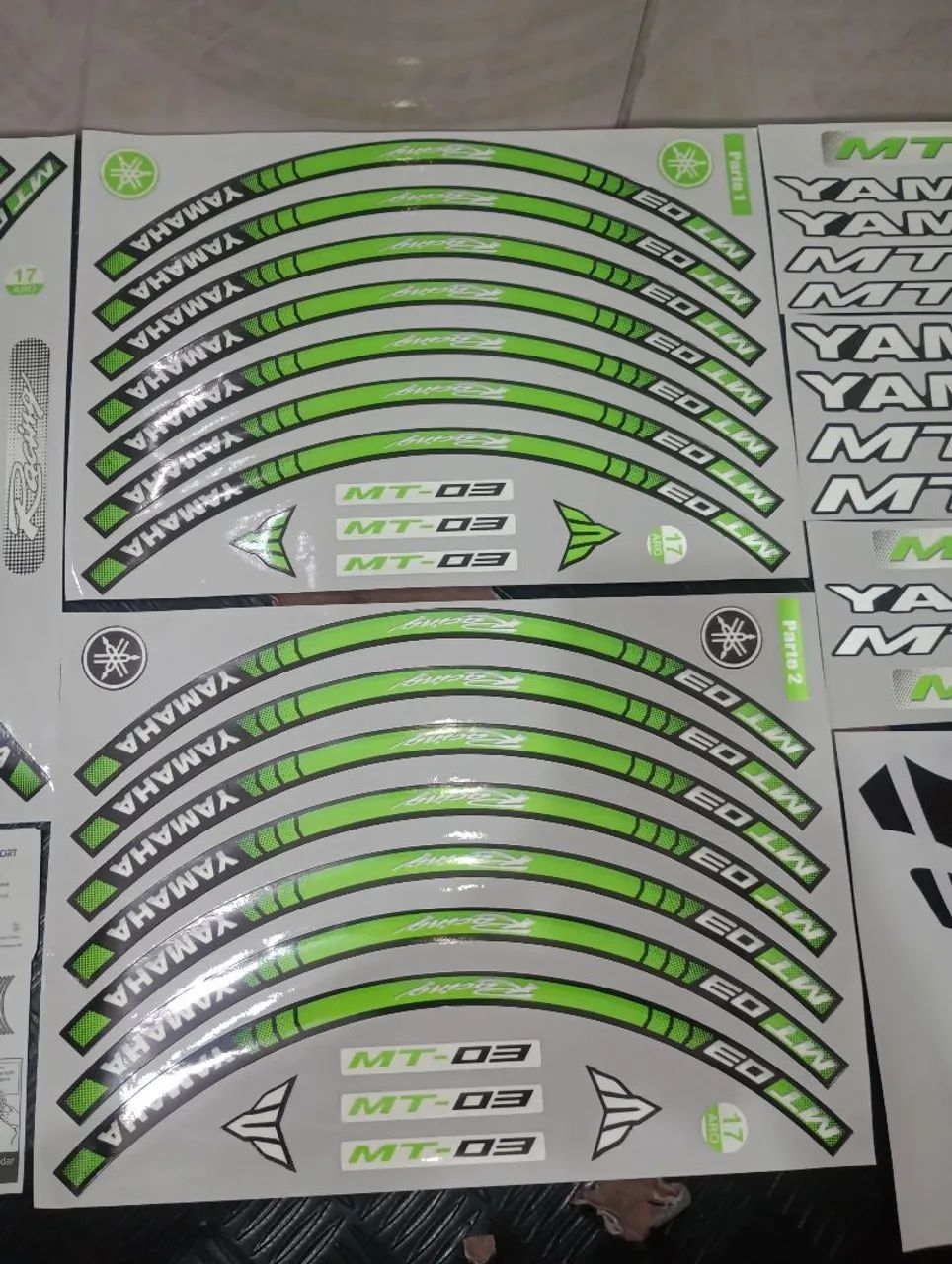 Friso + interno adesivos refletivos moto Yamaha MT 03