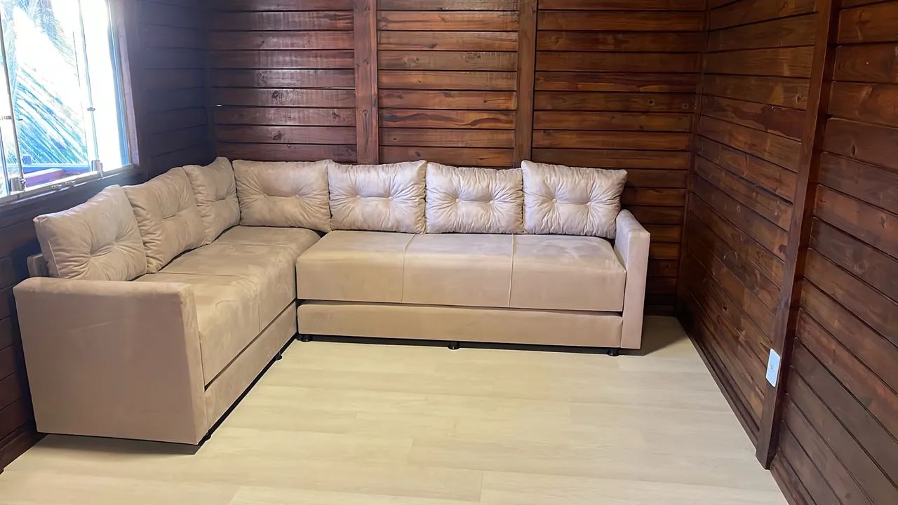 Sofá de Canto Bege enorme- Novos pague na entrega  - Foto 2