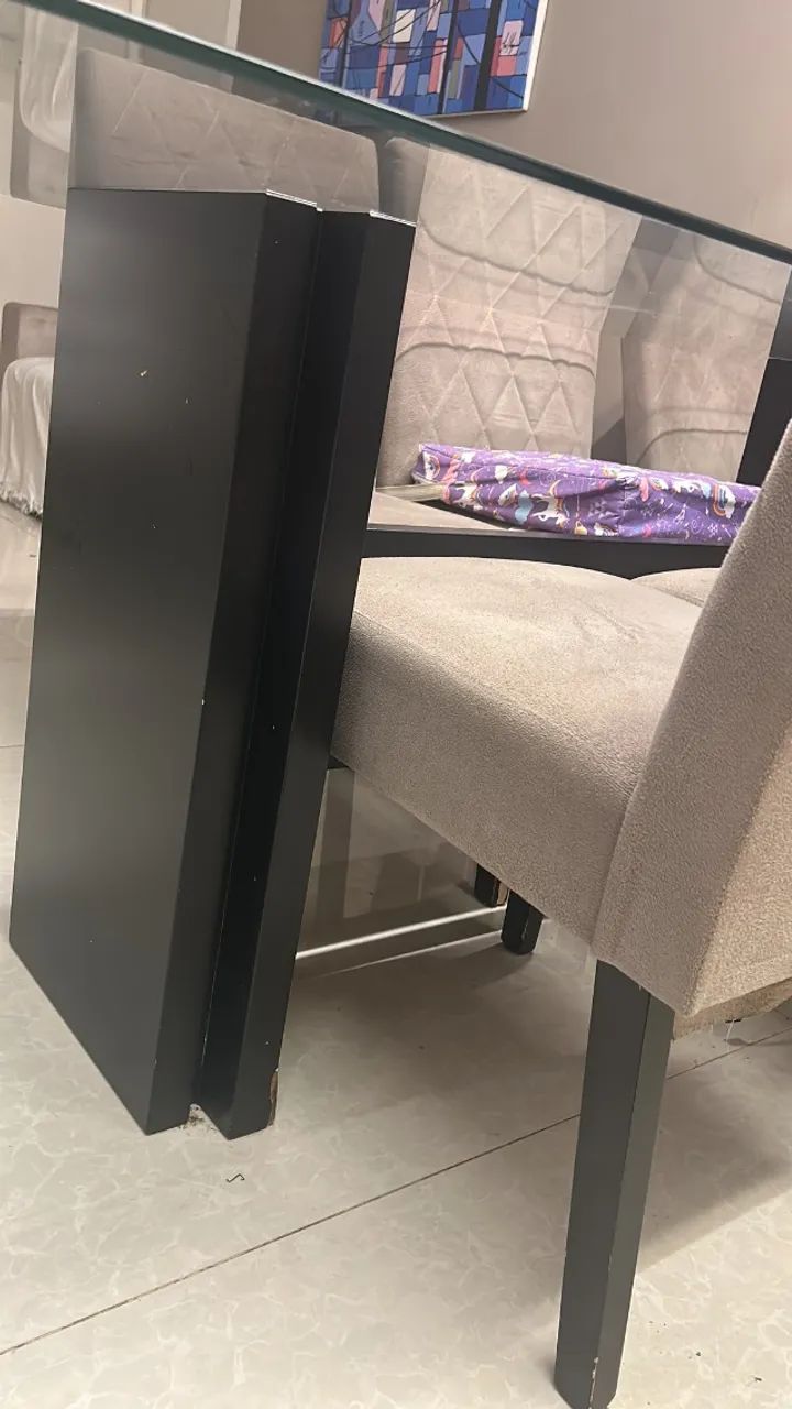 Rectangular glass dining table for 6 people64363875985539121