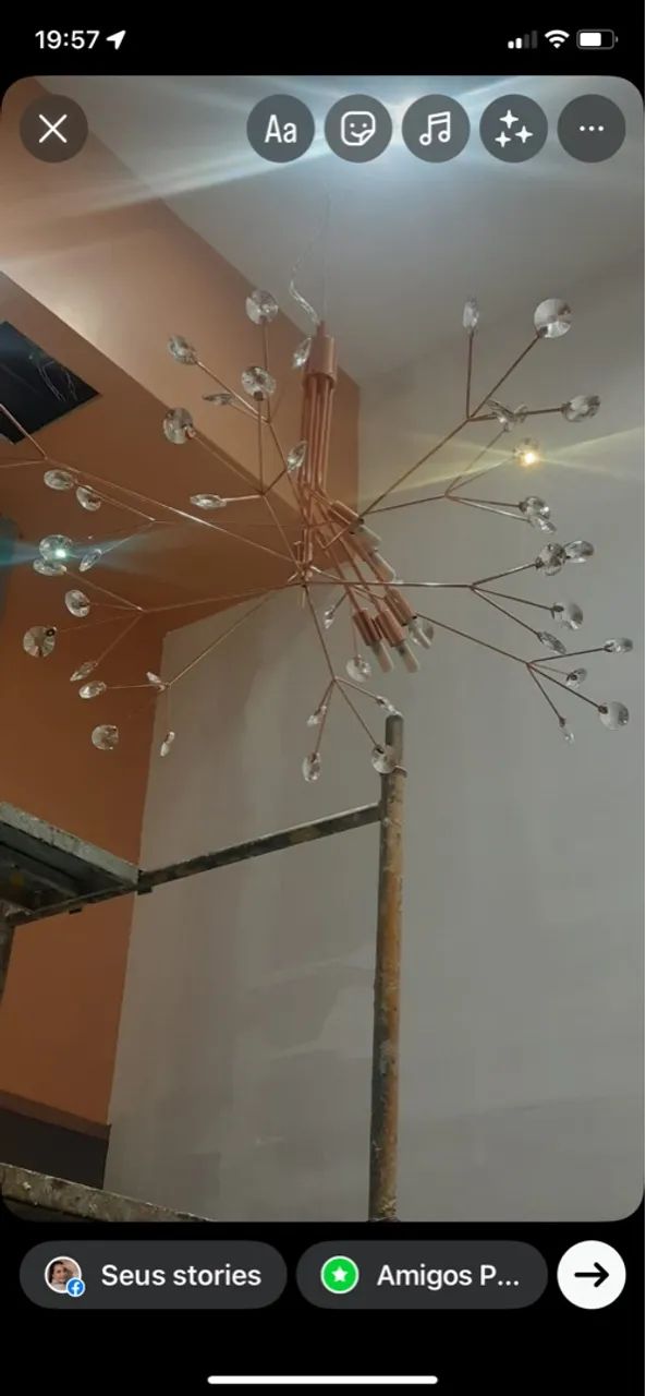 Lustre Casual Light cristal - Studioluce LT637  - Foto 2