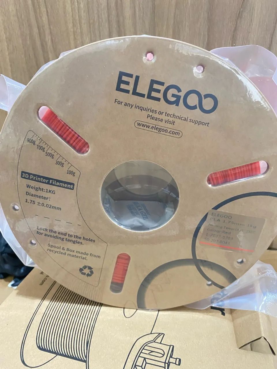 FILAMENTO PLA VERMELHO ELEGOO
