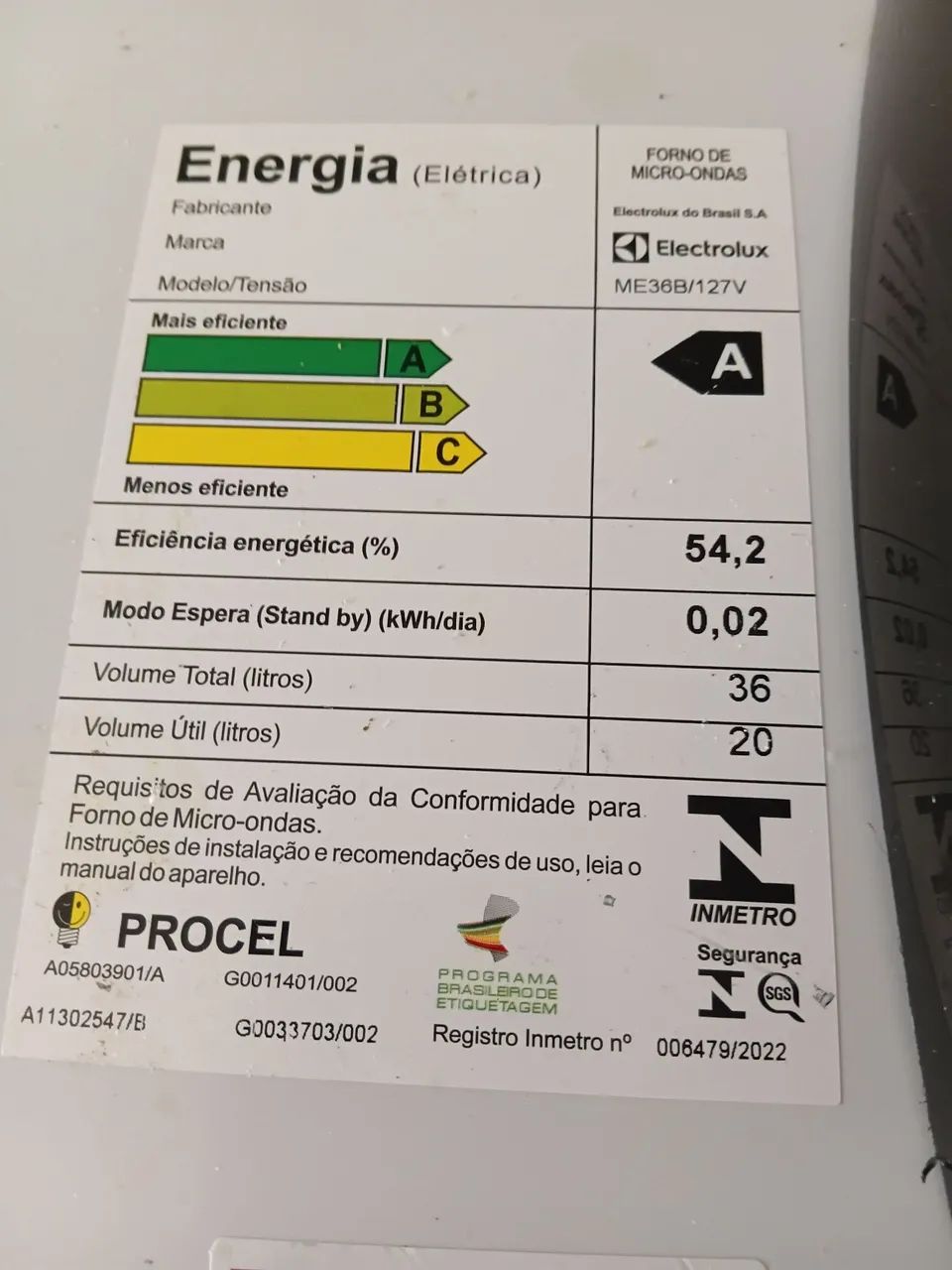 MICROONDAS ELECTROLUX 36 LITROS - Foto 2