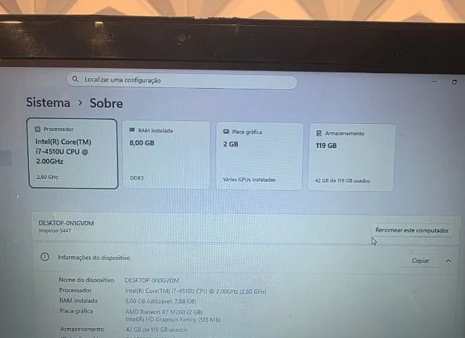 Notebook Dell Inspiron 5447 - i7 + Tela Touch + Placa de Vídeo AMD - Foto 4