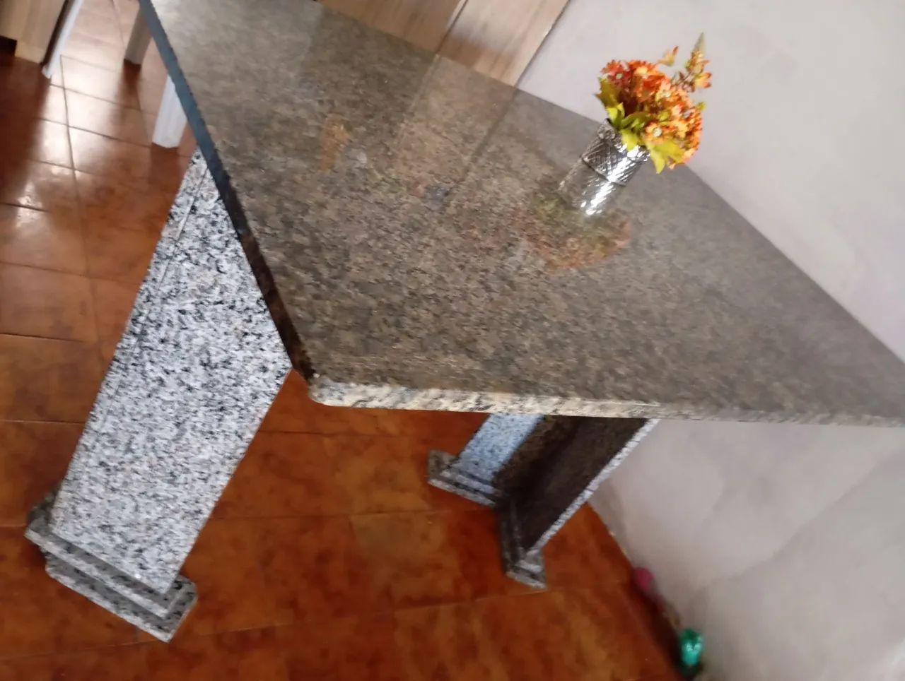 Mesa de jantar de 4 cadeiras, mármore granito. - Foto 5