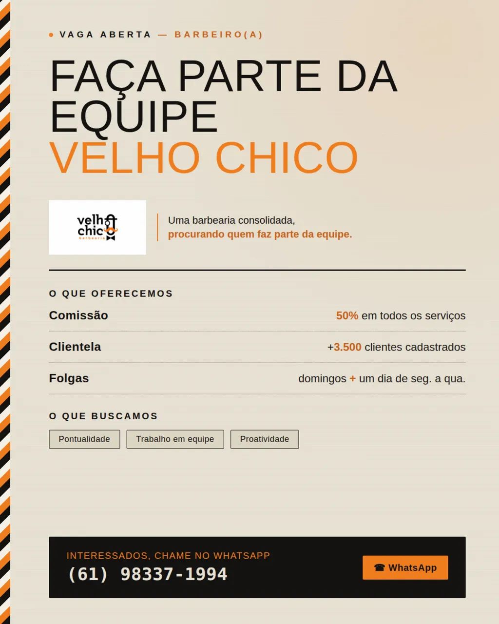 Vaga para barbeiro