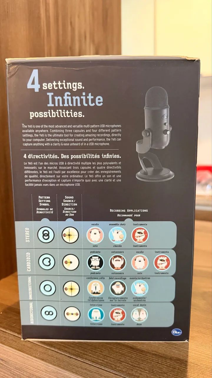 Microfone Condensador Usb Blue Yeti - Preto Cor Blackout - Foto 2