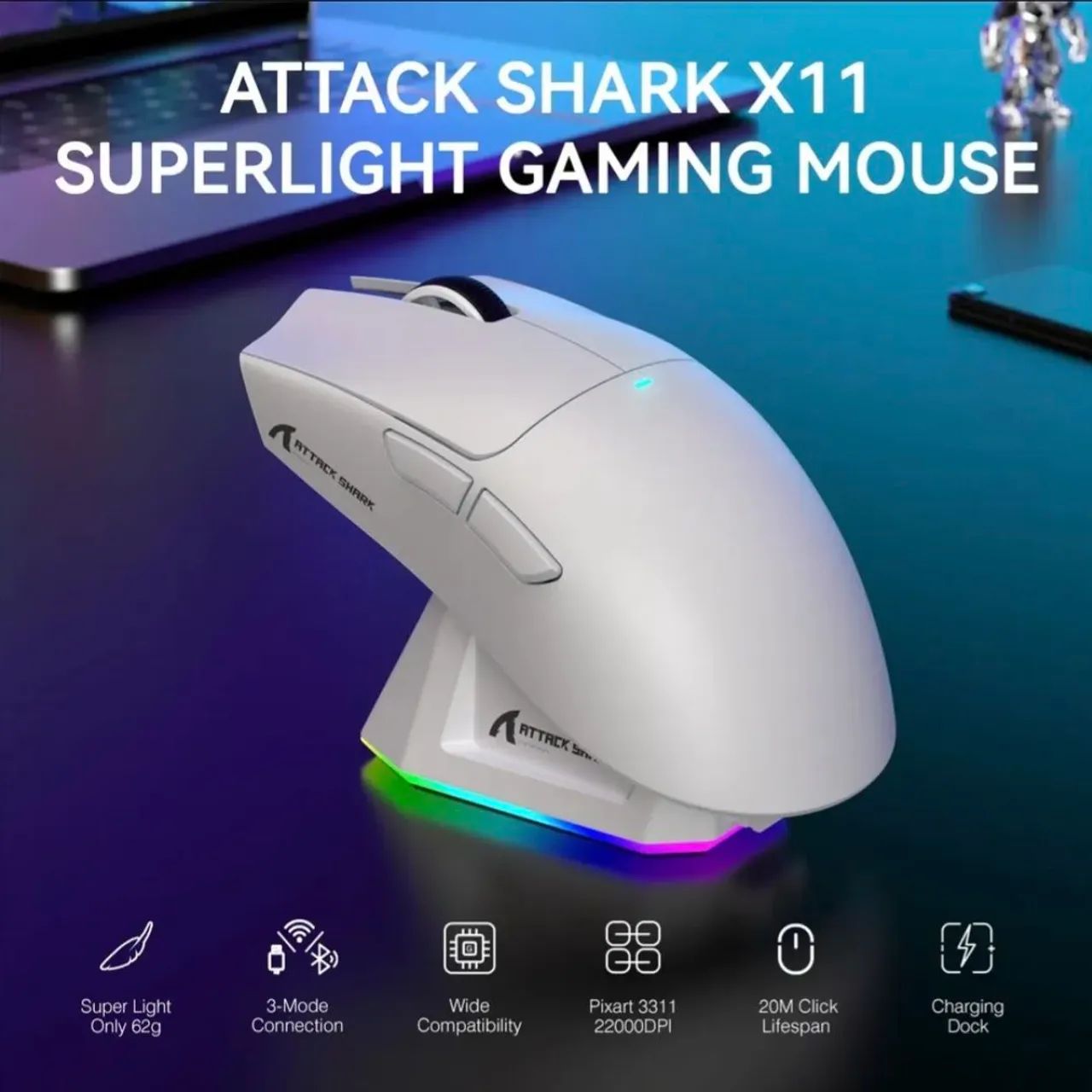 Mouse Gamer Attack Shark X11 Superlight