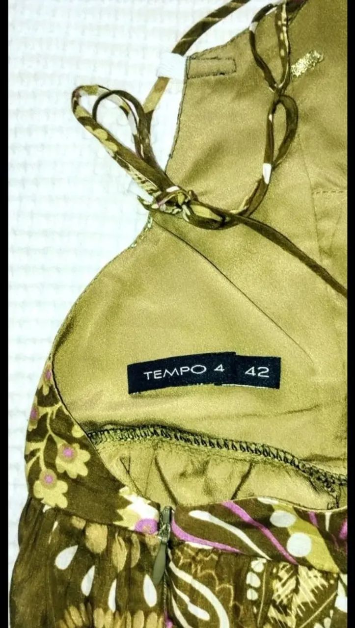 Vestido Longo Verde Estampado - Tempo 4 - Foto 4