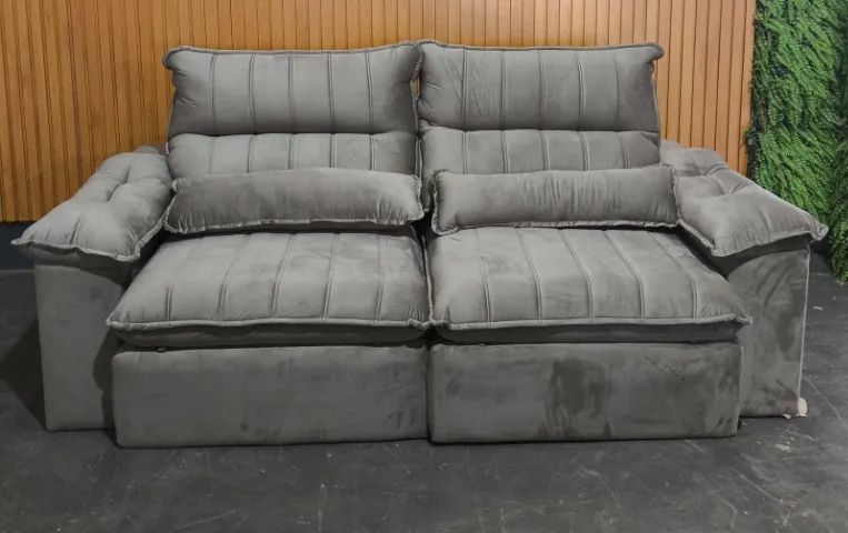 Sofá Retrátil e Reclinável Van Gogh 2,30m D33 Soft - Dm móveis - ENTREGA EM 24H - Foto 2