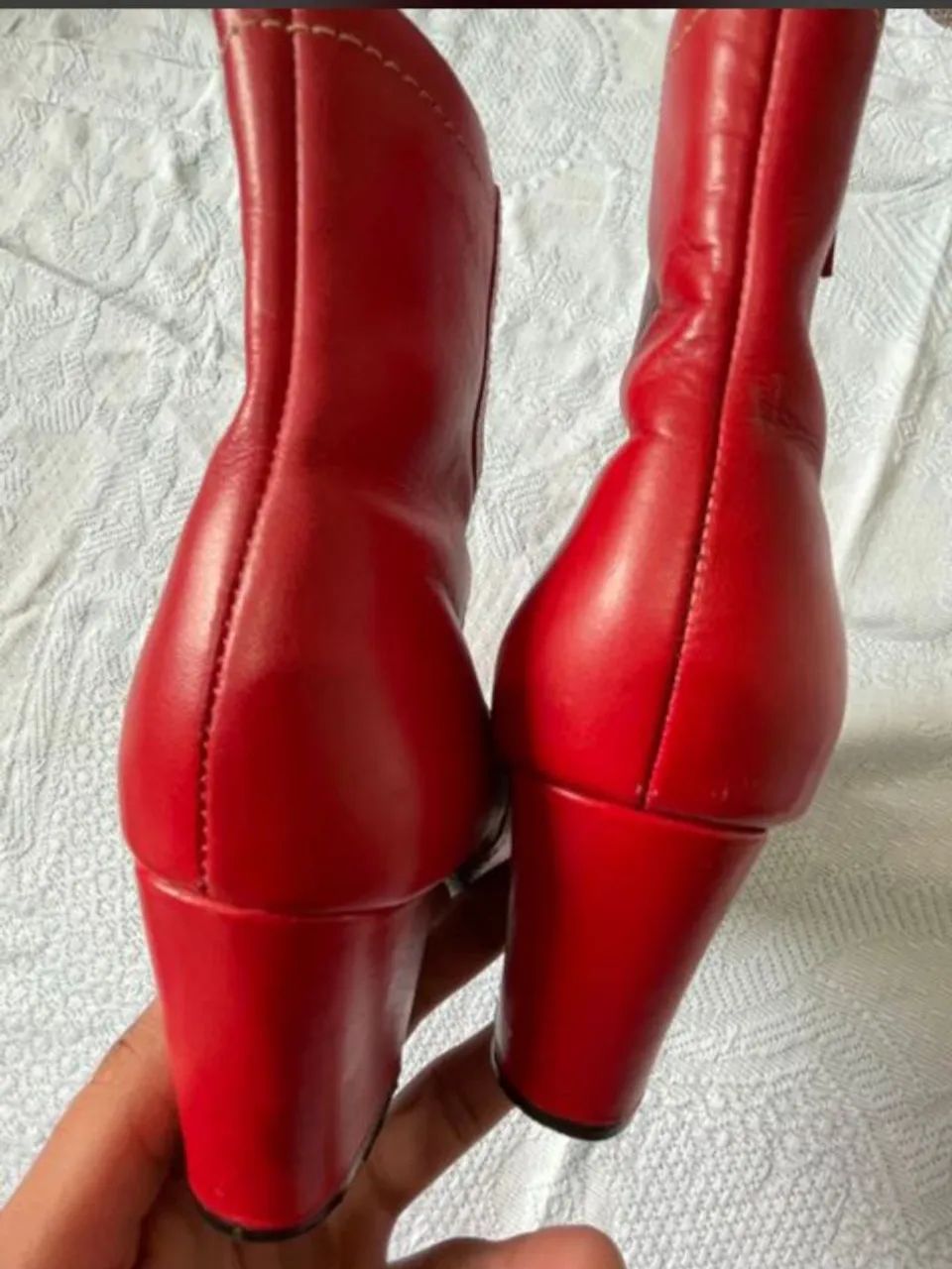 Bota de couro feminina  - Foto 4