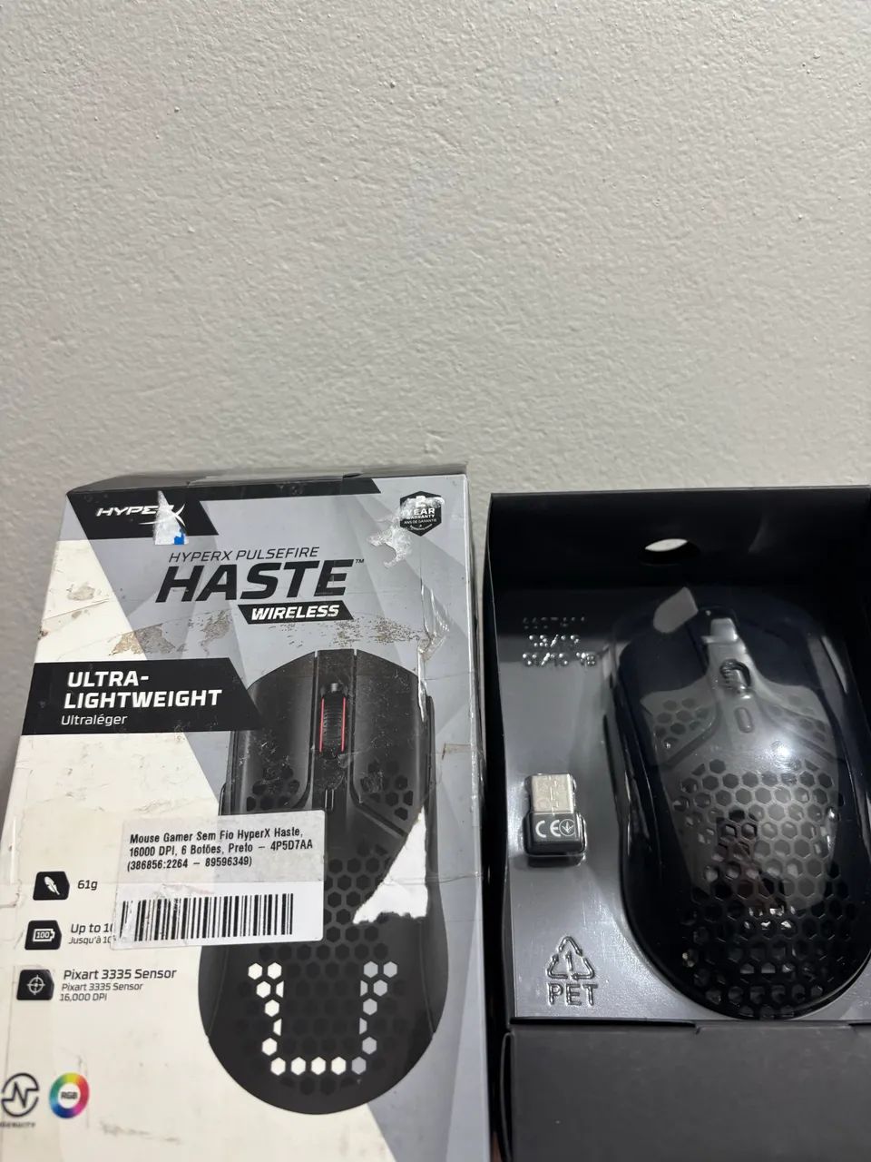 Mouse Gamer HyperX Pulsefire Haste Wireless - 4P5D7AA