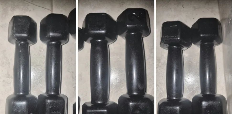 Lote de pesos: 3 kettlebells, halteres e caneleiras - Foto 3