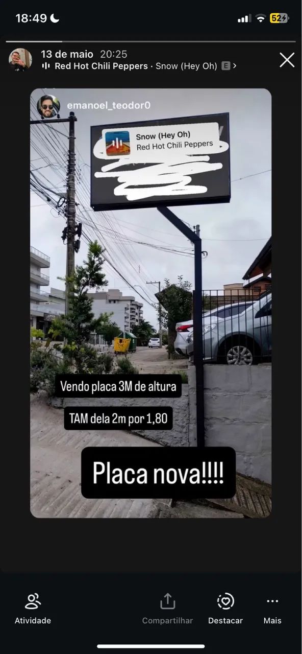 Placa de comércio. 