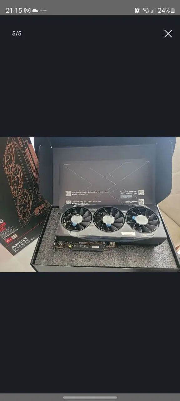 Placa RX9060XT 16GB. 3 Triplo fan. Nova, na caixa, aberta somente para teste.