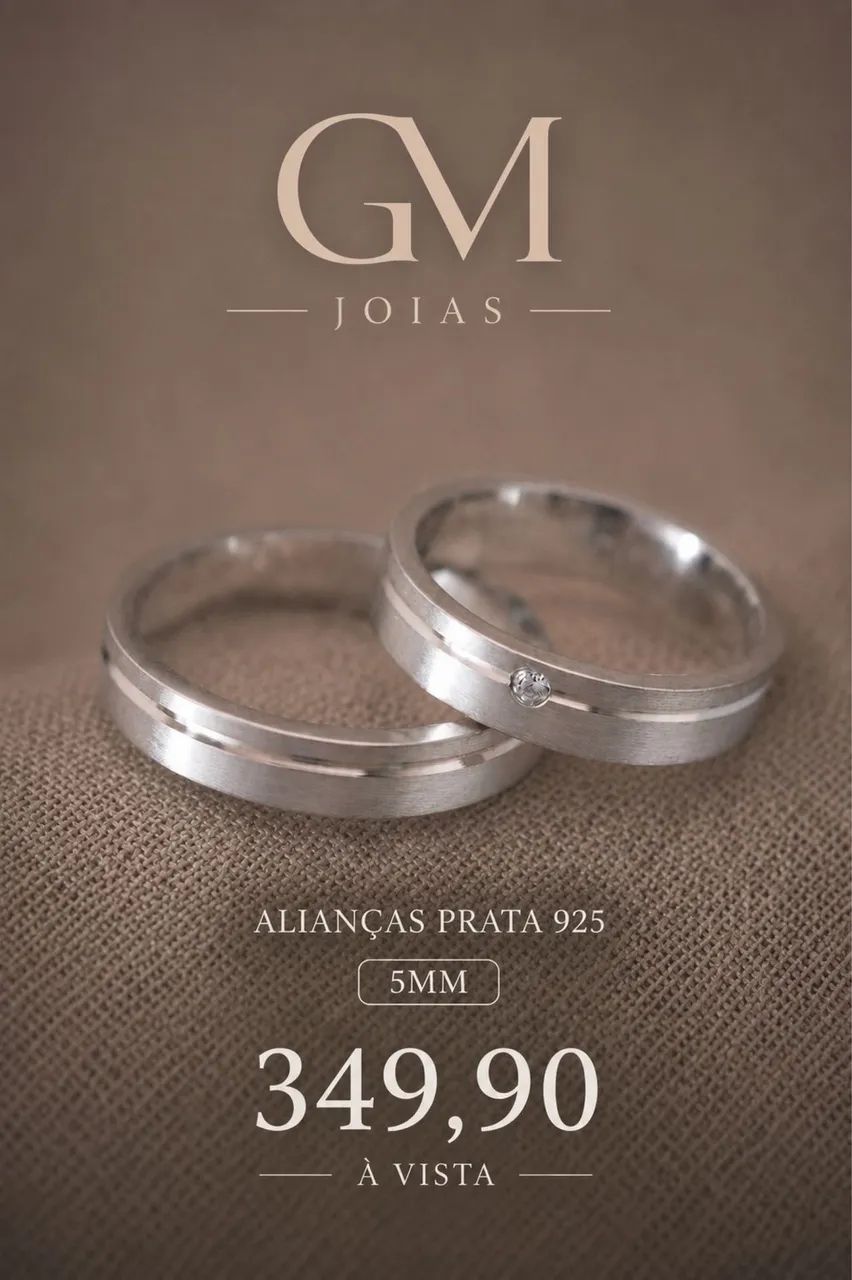 Alianças de Prata 925 - Foto 2
