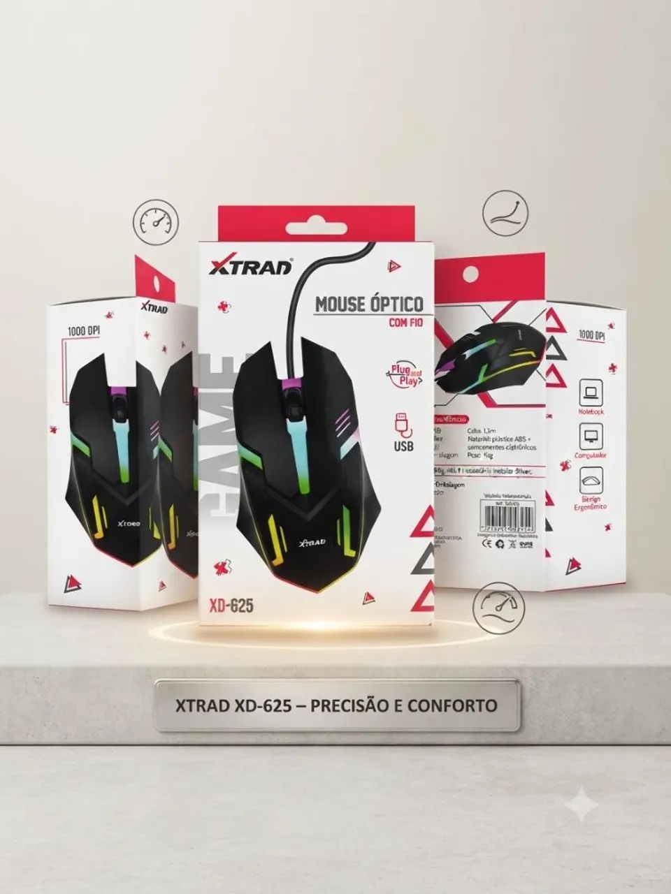 Mouse Óptico Gamer Xtrad XD-625