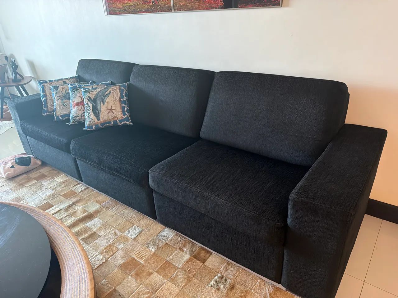    Sofá 6 Lugares Preto - Muito Conservado - Foto 2