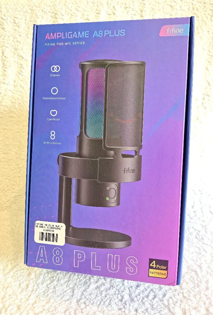 Microfone Gamer Fifine A8 Plus RGB - NOVO - Foto 2