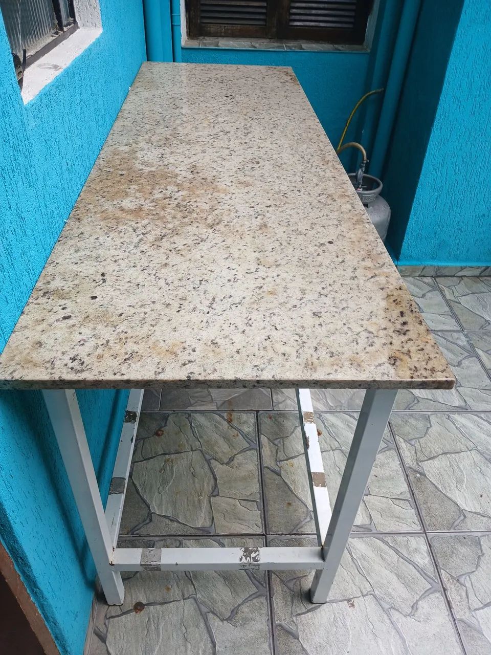 Mesa   Granito / Mármore com Base de Ferro Reforçada - 2,10m x 0,70m 8 - Foto 2