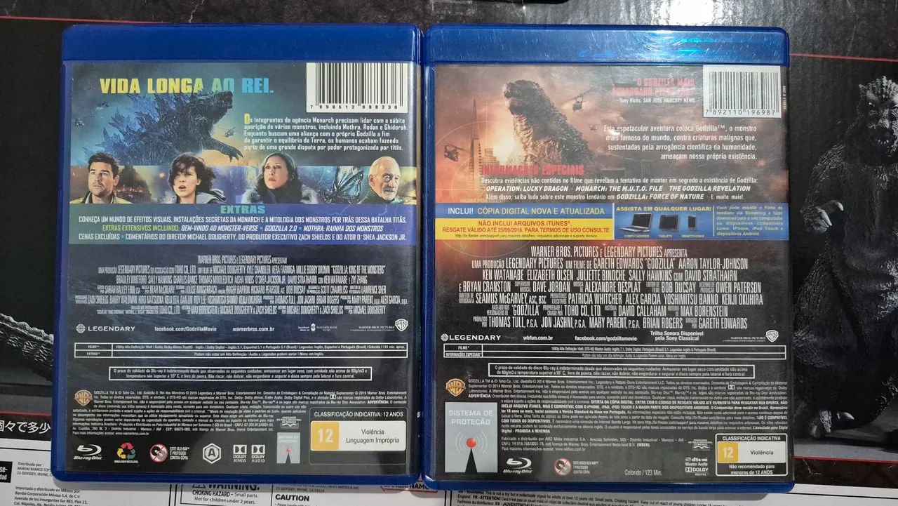 Blu-ray Godzilla 2014 e Godzilla 2 Rei dos Monstros 2019 - Foto 3