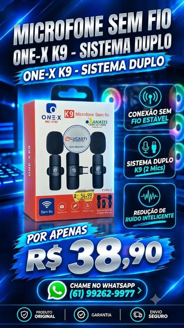 Microfone duplo tipo c