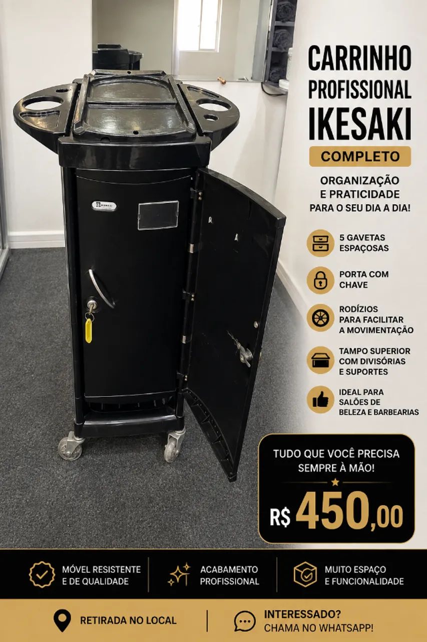 Carrinho Auxiliar Profissional Ikesaki 