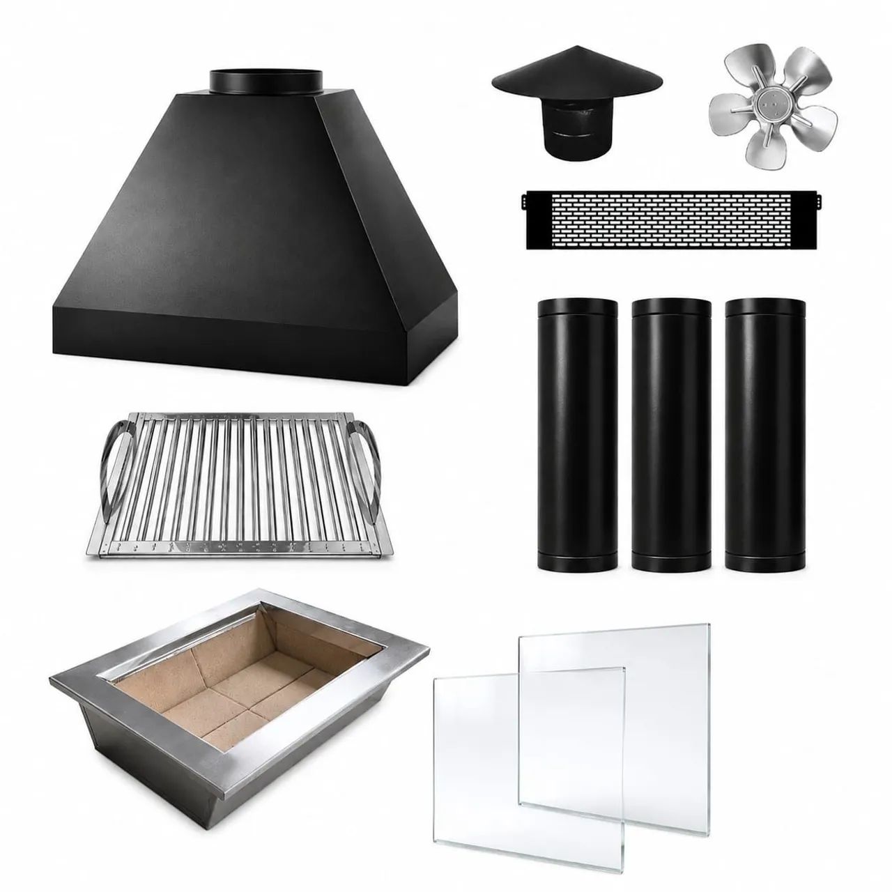 Kit Churrasqueira Gourmet 60cm Completa com Coifa e Vidros - Foto 4
