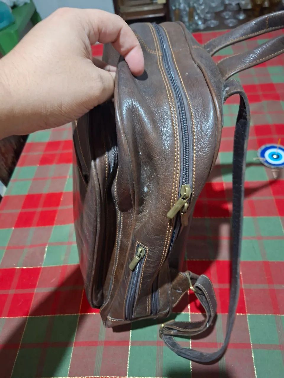 Mochila de couro real importada. - Foto 5