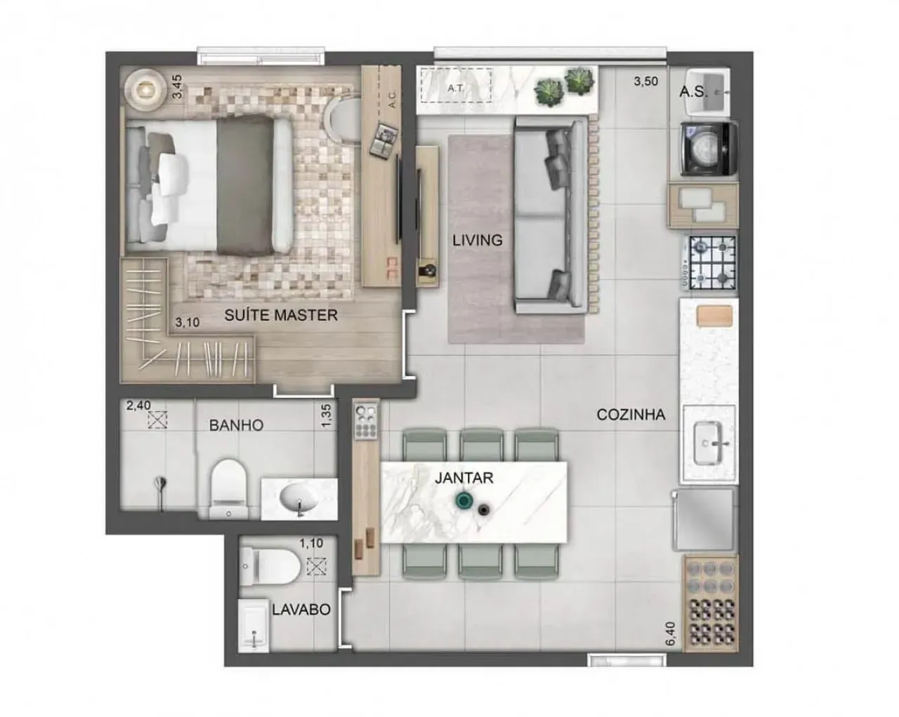 PLANTA 45m²