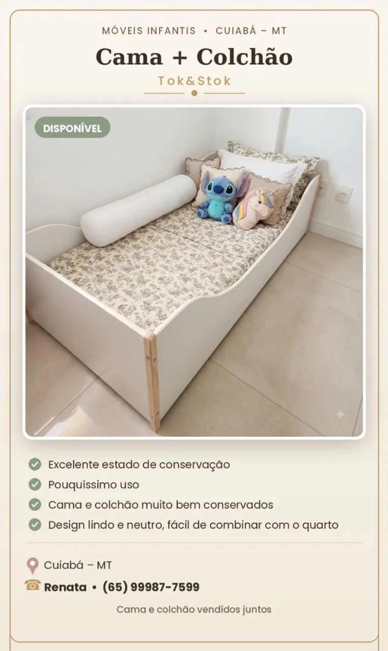 CAMA + COLCHÃO TOK&STOK À VENDA - Foto 2