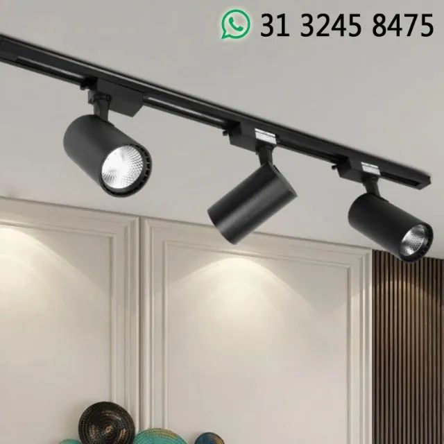 Luminária de Trilho Elétrico + 3 Spot LED